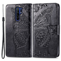 Flip case for Xiaomi Redmi 9, Butterfly, black