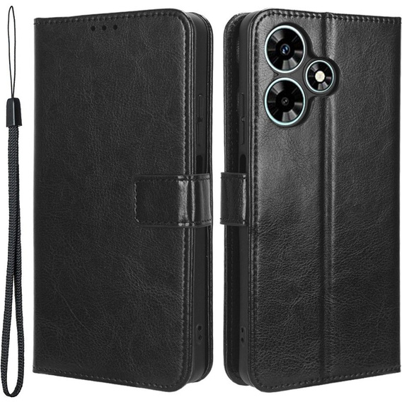 Flip case for Infinix Hot 30i, Crazy Horse Wallet, black