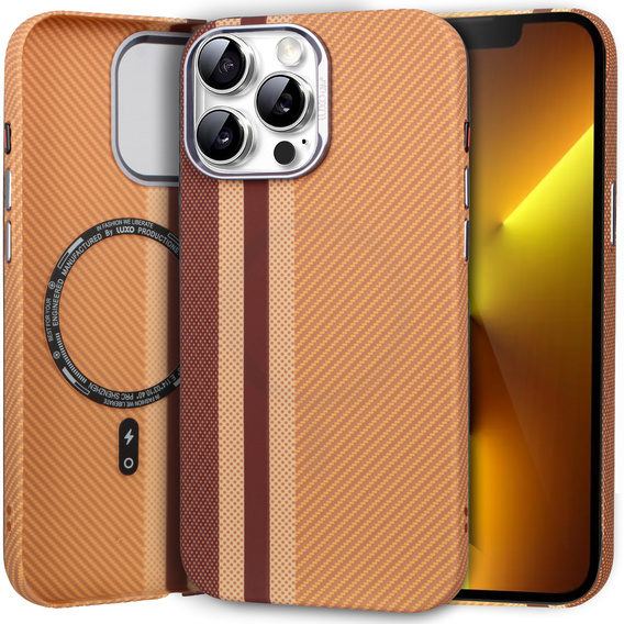 MagSafe's iPhone 13 Pro Max Case, Carbon Fiber, yellow