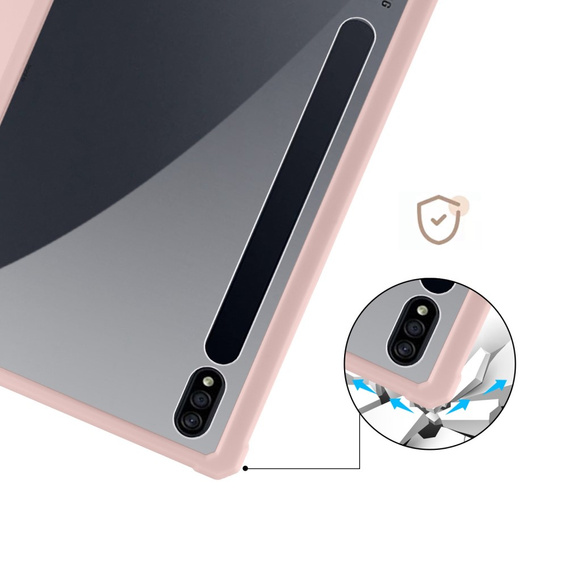 Case for Samsung Galaxy Tab S7 Plus / Tab S7 FE, Smartcase Hybrid, with stylus space, pink
