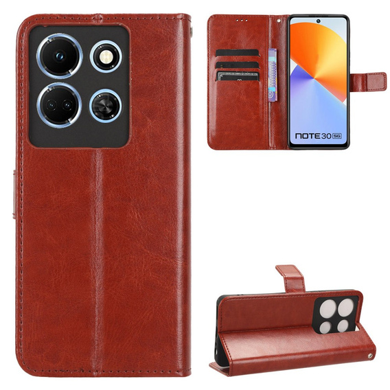 Flip case for Infinix Note 30, Crazy Horse Wallet, brown