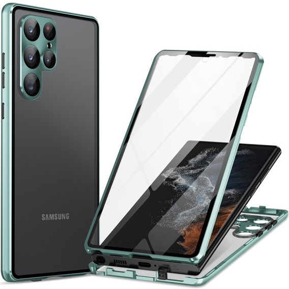 Case for Samsung Galaxy S24 Ultra, Magnetic Dual Glass, green