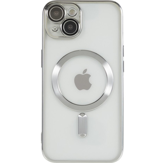 Case for iPhone 14, Electro MagSafe, silver + Screen Glass