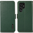 KHAZNEH RFID case for Samsung Galaxy S24 Ultra, Litchi Texture, green