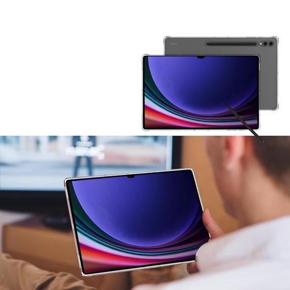 Case for Samsung Galaxy Tab S9 FE, with stylus holder, Silicone, Transparent