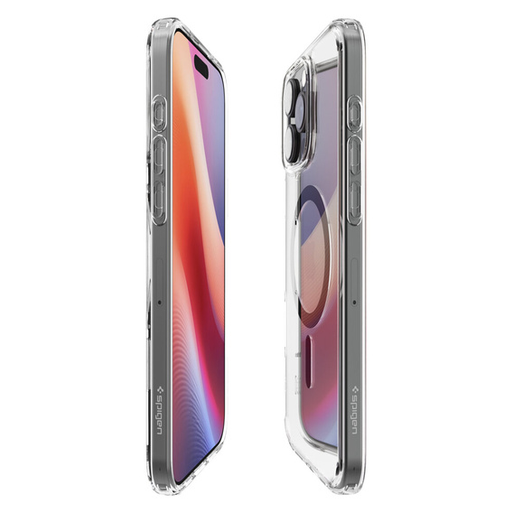 Spigen MagSafe Case for iPhone 16 Pro Max, Ultra Hybrid, transparent / gray + 9H Tempered Glass