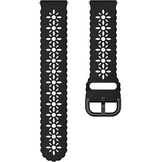 Silicone strap for 22mm Soft Hollowed-out, Black