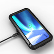 Love Mei Case for Samsung Galaxy S23 Plus, armored with glass, black