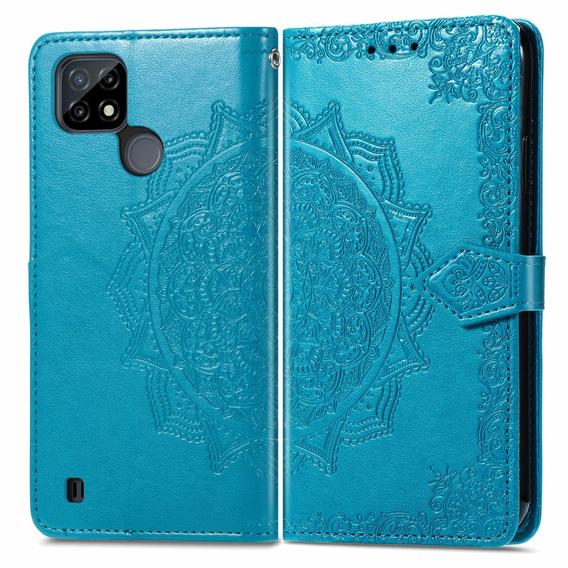 Flip case for Realme C21Y / C25Y, Mandala, blue