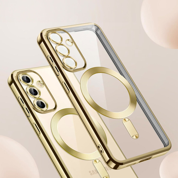 Case for Samsung Galaxy S23 Plus, Electro MagSafe, gold + Screen Glass