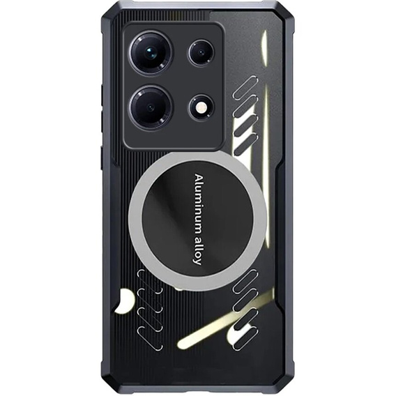 Case for Infinix Note 40 Pro, with magnetic sheet, transparent / black