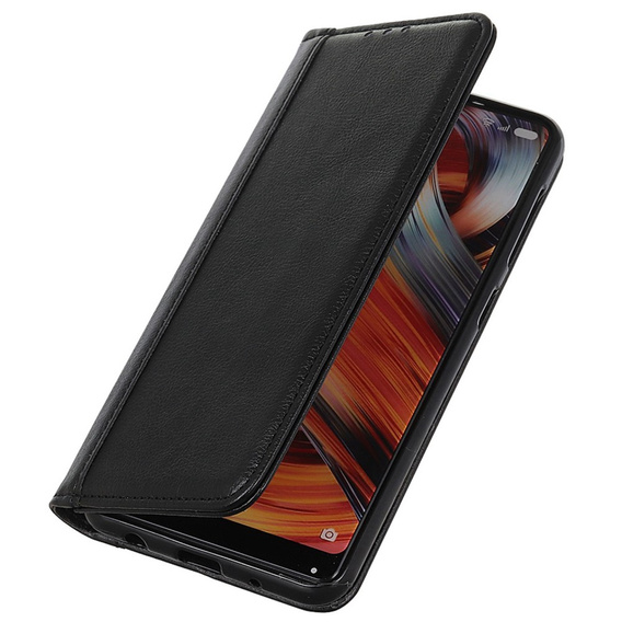 Flip case for Xiaomi Poco F6 Pro, Split Leather, black
