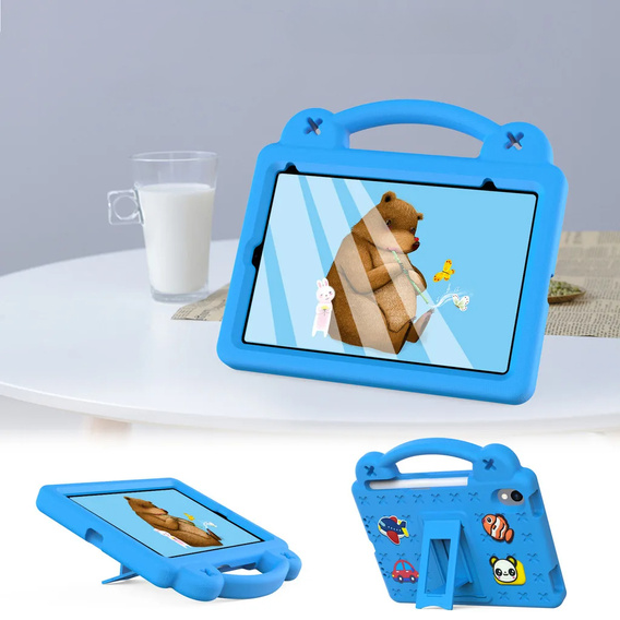 Children's case for iPad mini 8.3" 2021 (6 gen.) / iPad mini 8.3" 2024 (7 gen.), Cute Patterns, with stand, blue