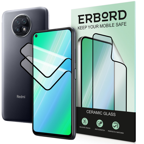 2x Ceramic ERBORD Hybrid Glass for Xiaomi Redmi Note 9T 5G