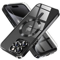 Case for iPhone 15 Pro, Electro MagSafe, black + Screen Glass