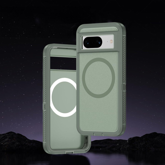 Case with frame for Google Pixel 8A, for MagSafe, green