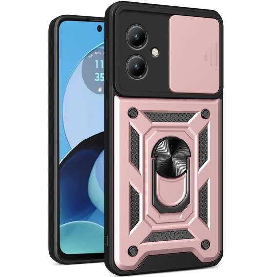Case for Motorola Moto G14, CamShield Slide, pink rose gold