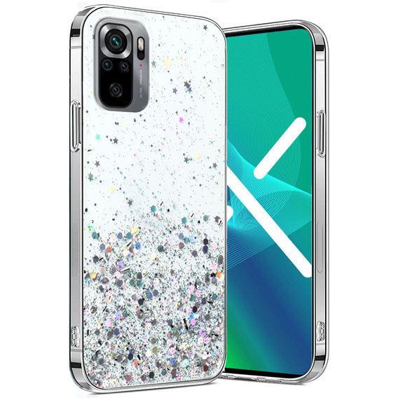 Case for Xiaomi Redmi Note 10/10S, Glittery, transparent