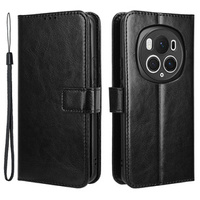 Flip case for Honor Magic 6 Pro 5G, Crazy Horse Wallet, black