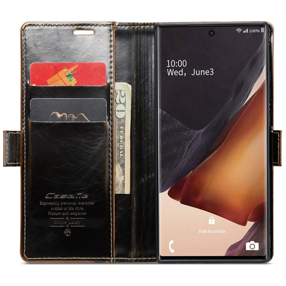 CASEME flip case for Samsung Galaxy Note 20 Ultra, Waxy Textucoffee, coffee