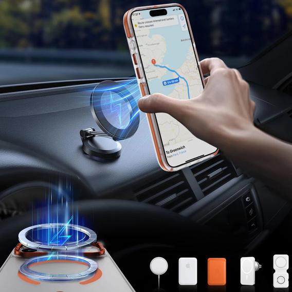 Armoured case for MagSafe clear with orange sides for iPhone 17 Pro
