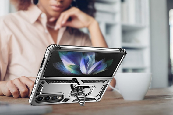 Armor Case for Samsung Galaxy Z Fold 4 5G, Nox Case Ring, silver