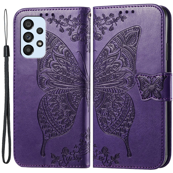 Flip case for Samsung Galaxy A53 5G, Butterfly, purple