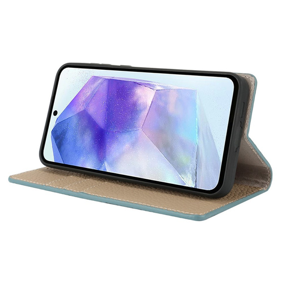 Flip case for Samsung Galaxy S25+ Plus, Litchi Skin Grain, blue