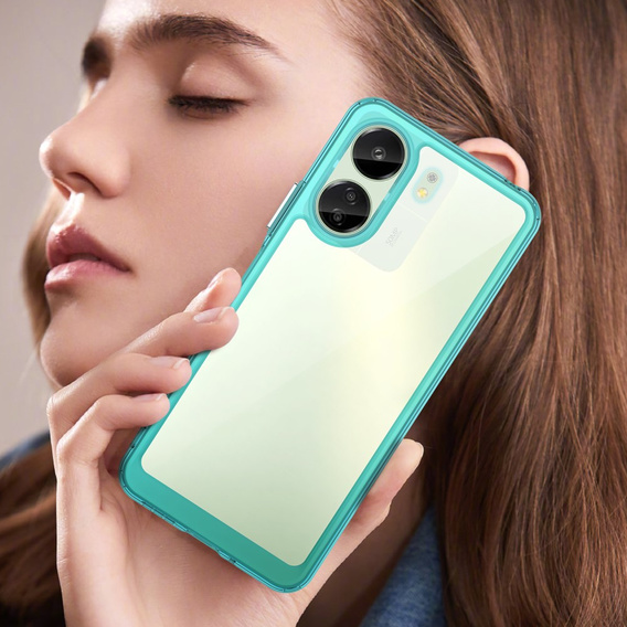 Case for Xiaomi Redmi 13C / Poco C65, Fusion Hybrid, transparent / blue