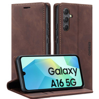 Case for Samsung Galaxy A16, ERBORD Vintage, wallet with flap, coffee