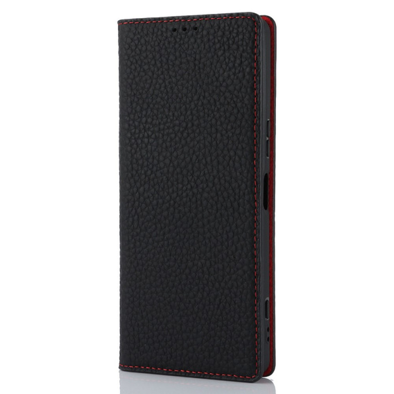 Flip case for Sony Xperia 1 V, Litchi Skin Grain, black