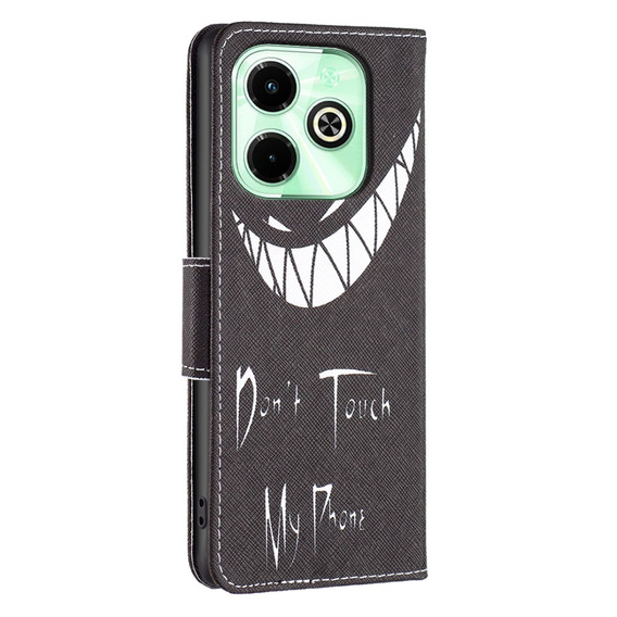 Flip case for Infinix Hot 40i, Wallet, Don't Touch My Phone black
