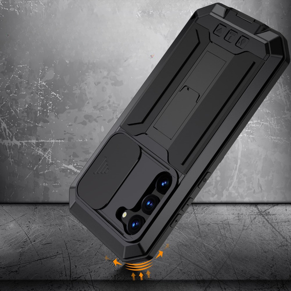 Armored case for Samsung Galaxy S23, R-JUST CamShield Slide, black