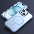 Case for iPhone 15, for MagSafe, ERBORD Matt Case, blue + Screen Glass