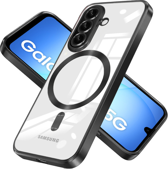 Case for Samsung Galaxy A17 5G, Electro MagSafe, transparent with black sides