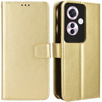Flip case for Oppo Reno 11F 5G, Crazy Horse Wallet, gold