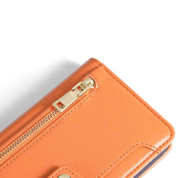 Flip case for Oppo Reno8 T 4G, Wallet Zipper Pocket, orange