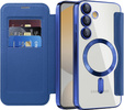 Flip case for Samsung Galaxy S25 FE, RFID Wallet MagSafe CamShield, dark blue