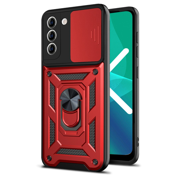 Case for Samsung Galaxy S21 FE, CamShield Slide, red