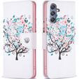Flip case for Samsung Galaxy M34, Wallet, colorful tree, white