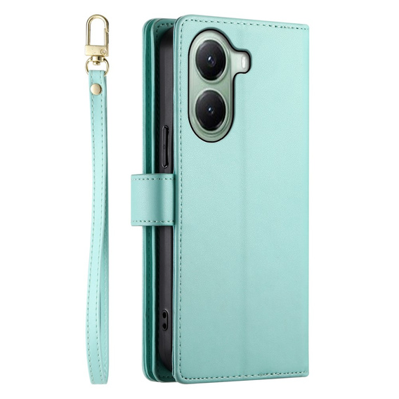 Flip case for Xiaomi Poco X7 Pro 5G, Wallet Zipper Pocket, green