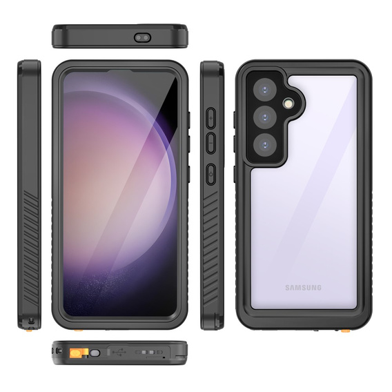 IP68 Waterproof Case for Samsung Galaxy S24, Redpepper, black