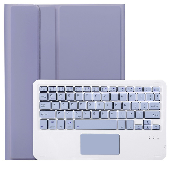 Case + keyboard Samsung Galaxy Tab A9+, Leather Pen Slot TouchPad, purple