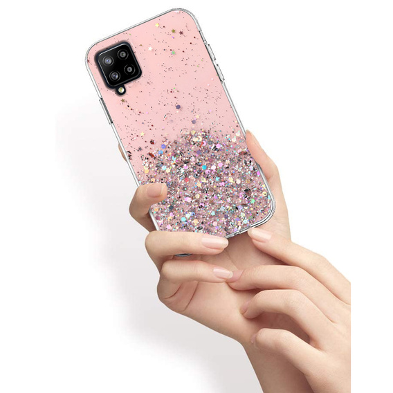 Case for Samsung Galaxy A42 5G, Glittery, pink
