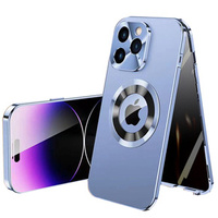 Case for iPhone 13 Pro Max, Dual Glass, for Magsafe, blue