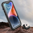 Waterproof case for iPhone 14, Redpepper, for MagSafe, black