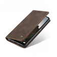 CASEME case for Samsung Galaxy M33 5G, Leather Wallet Case, brown