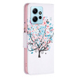 Flip case for Xiaomi Redmi Note 12 4G, Wallet, colorful tree , white