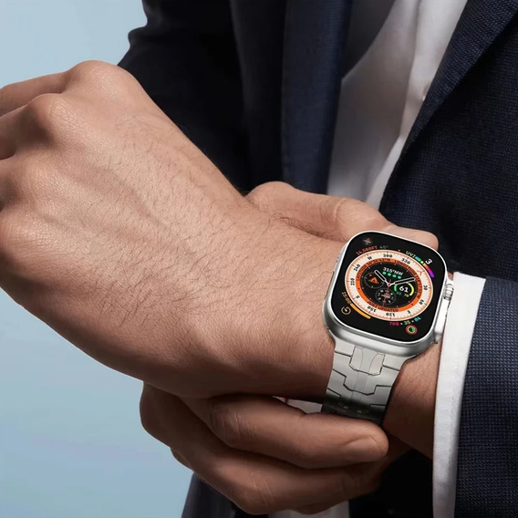 Stainless segments bracelet for Apple Watch 7/6/5/4/SE/3/2/1 45/44/42mm, Silver