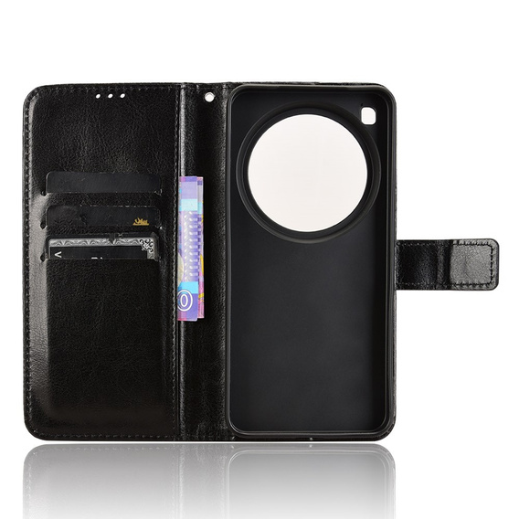 Flip case for Xiaomi 15 Ultra, Crazy Horse Wallet, black